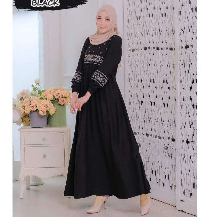 LANGSUNG ORDER DZIFA DRESS GAMIS BORDIR PREMIUM REALPICT ITYCREPE KUALITAS TERBAIK