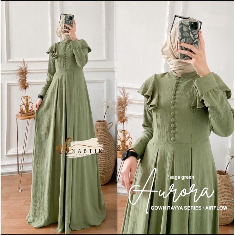 Gamis wanita polos simple AURORA terbaru original nabtik