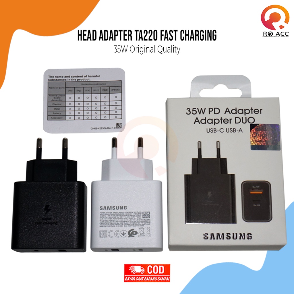 [RO ACC] HEAD ADAPTER TA220 CHARGER SAMSUNG USB C 35W SUPER FAST CHARGING