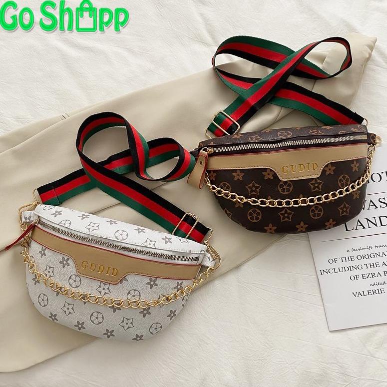 ₩ WaistBag Import Kulit Motif Premium - Waist Bag Wanita Fashion Korea - Tas Pinggang Wanita [WB08] 