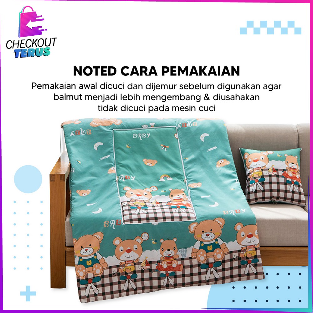 CT C595 Balmut Bantal Selimut 2IN1 Bisa Lipat Praktis Bantal Tidur Set Motif Karakter Kartun Blanket Bantal Travel Dewasa Anak