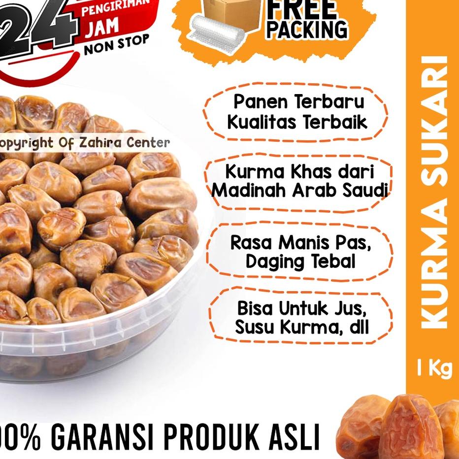 

Ω Kurma Sukari Basah 1KG Lembut Manis Daging Tebal Kurma Sukkari Raja MP Penambah Imun ✿