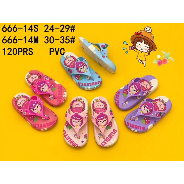 Sandal Jepit Anak Perempuan Chibi Bubbletea Import  Winola Collection WNL 666-14