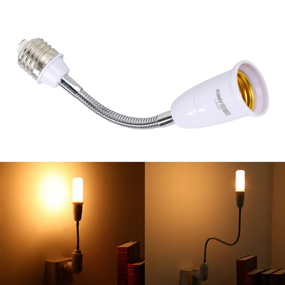 【GOGOMART】Adaptor Ekstensi Lampu / Fitting Perpanjangan Bola Lampu / Fitting Lampu Bohlam LED Adjustable Panjang 19.5cm E27