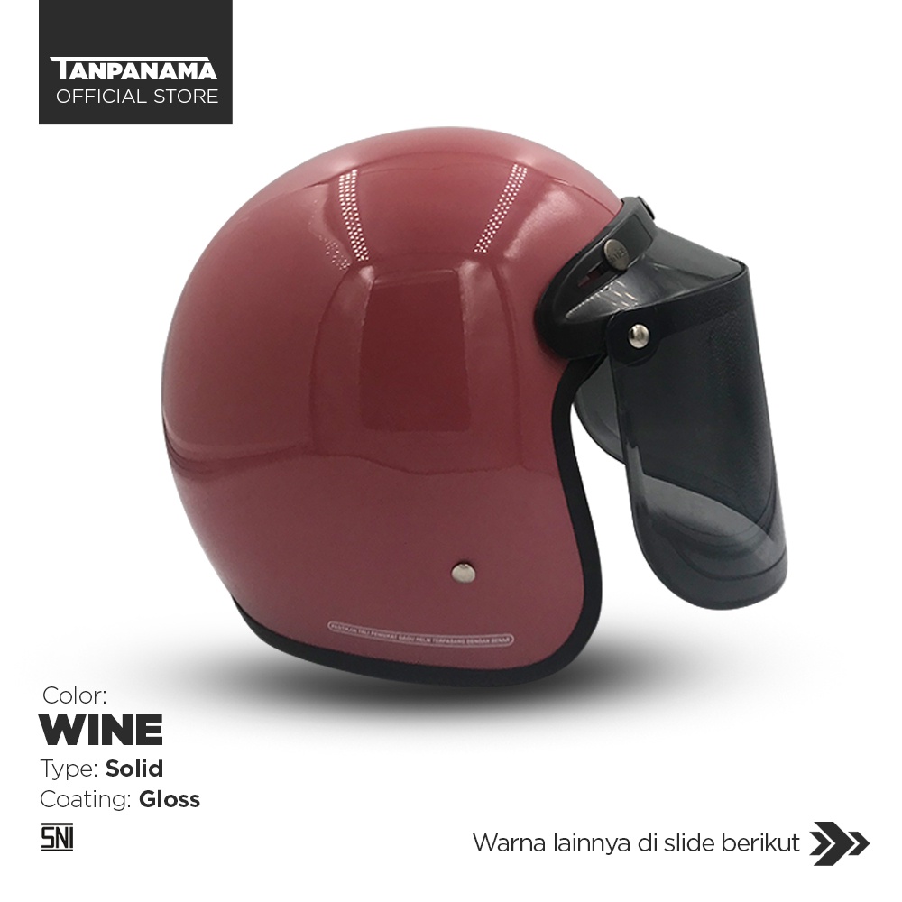 Tanpanama Helm - Helm Bogo Polos Warna Mid Reguler / Helm Dewasa SNI