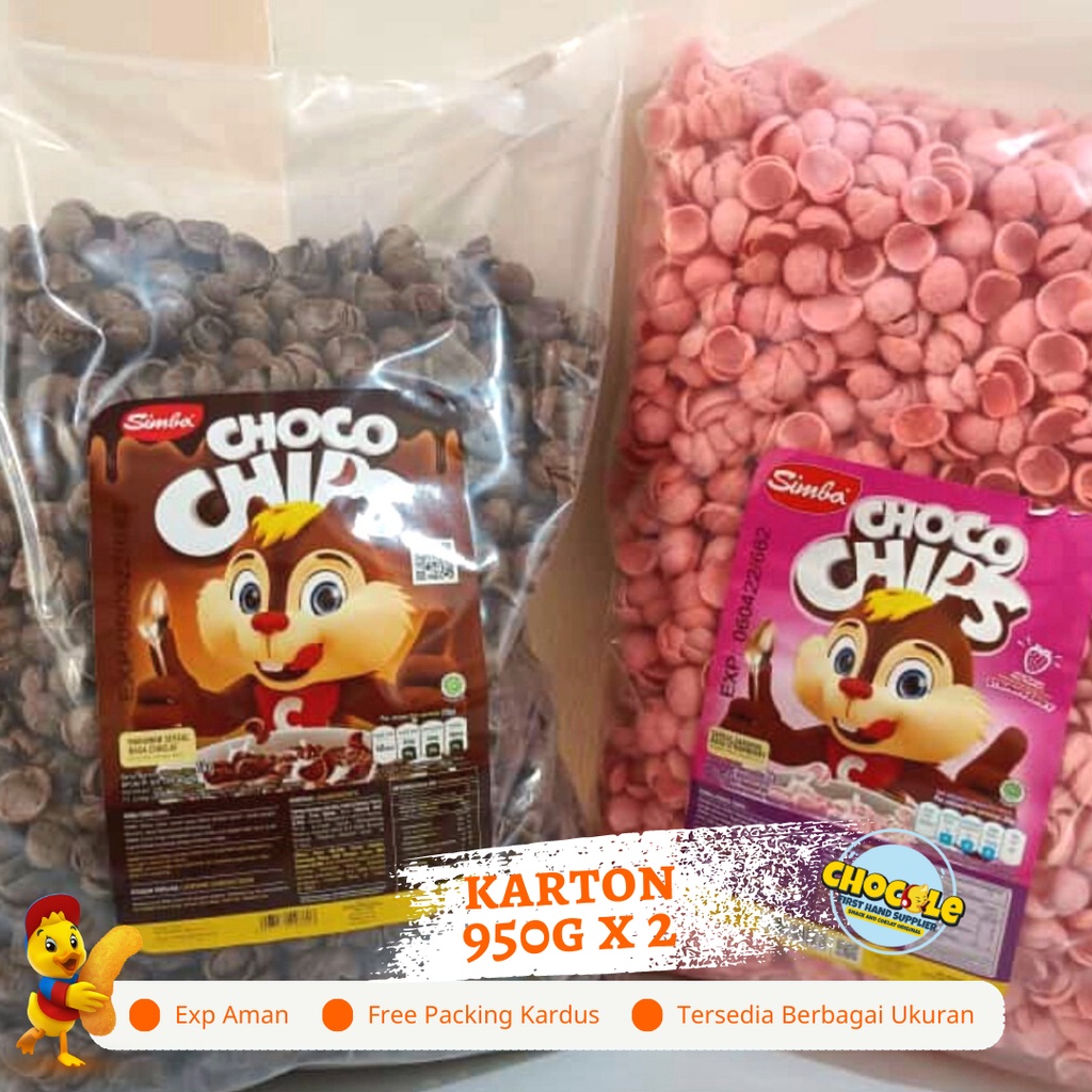 

PROMO 1.1 SIMBA CHOCO CHIPS KARTON BERAT 2x950g || PUSAT SNACK KILOAN GROSIR ORIGINAL || CEMILAN INDOFOOD II LEBARAN 2024