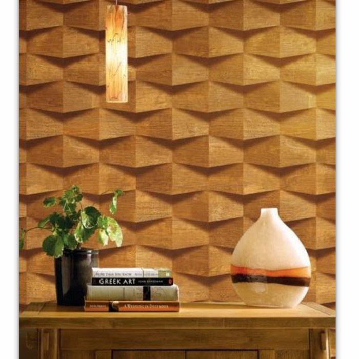 WALLPAPER DINDING 3D MOTIF KAYU COKLAT PUTIH