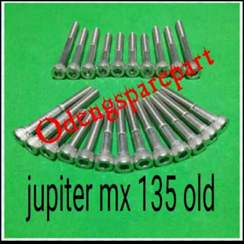Baut set blok mesin kiri kanan motor yamaha jupiter mx135 old