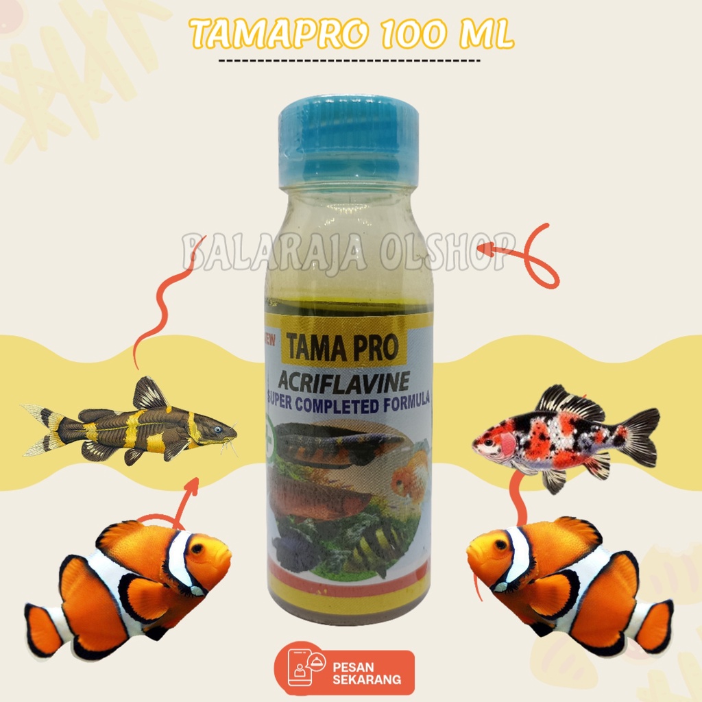 OBAT INFEKSI KULIT IKAN PARASIT MATA PUTIH DAN JAMUR PADA IKAN -TAMAPRO 100 ML