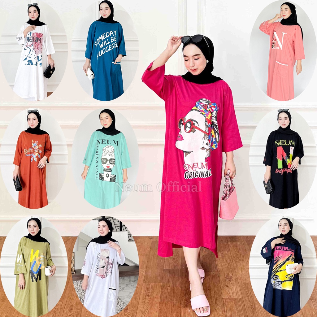 PREMIUM LONG TUNIK NEW ARTIKEL | NEUM OFFICIAL Humairah Muslim | Bahan Cotton Combed 24s Import Prem