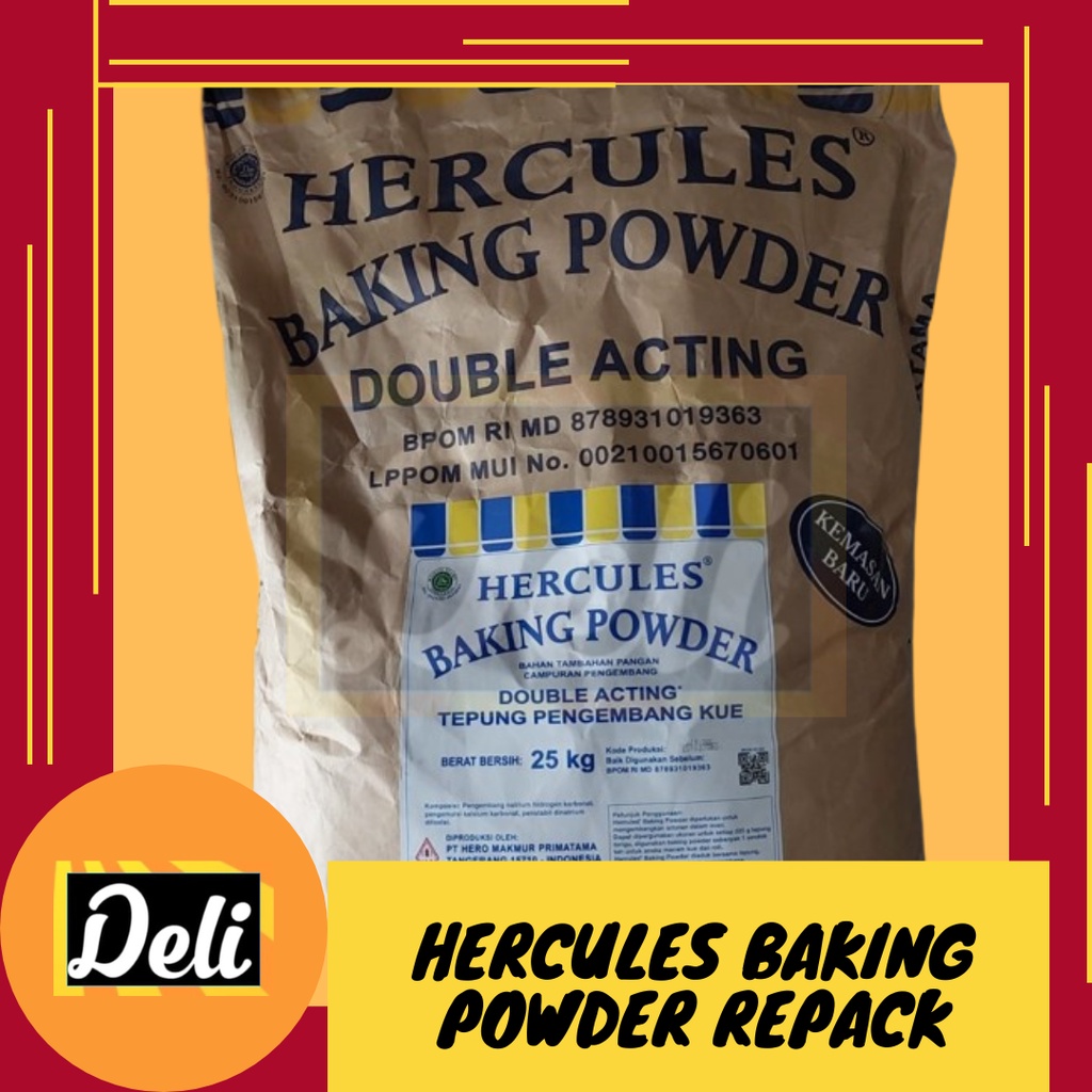 

Hercules Baking Powder Double Acting Bubuk Pengembang Kue Timbangan Repack 1kg