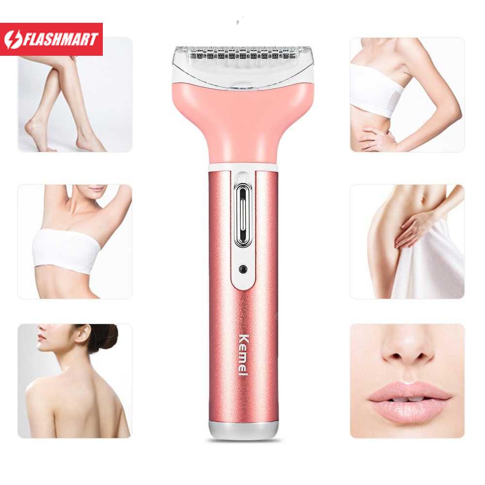 Flashmart Kemei Alat Cukur Elektrik 4in1 Nose Ear Eyebrow Body Trimmer - KM-6637
