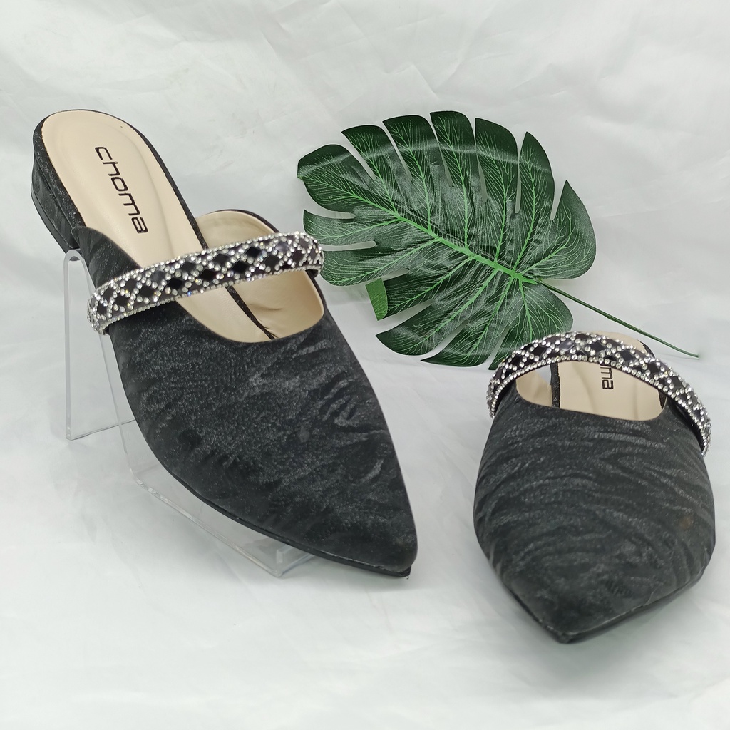 CHOMA - Sandal Flat/Sandal Wanita Teplek/sendal slop tali/sendal flat payet/sendal wadinta/sendal weeding