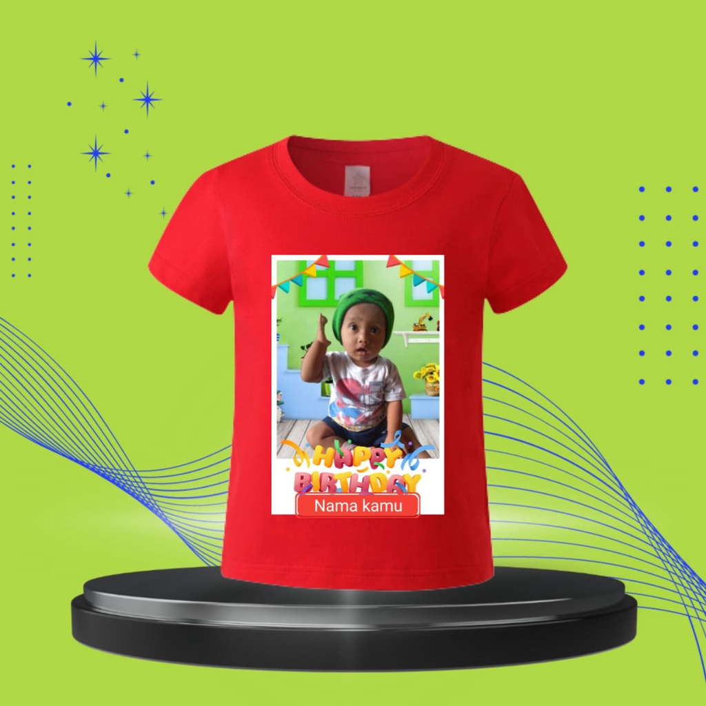 KAOS ANAK CUSTOM FREE SABLON NAMA DAN FOTO BAJU ANAK BISA PAKAI FOTO SENDIRI