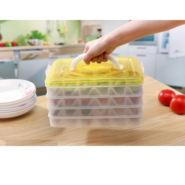 FYGALERY HL0272 Kotak Penyimpanan Makanan Set 4 Tingkat Tempat Kontainer Sayuran Kulkas Susun Transparan Dapur Box Container Multifungsi 4 In 1 Food Storage Box