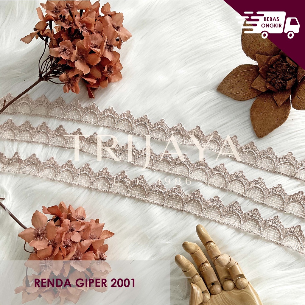 Renda Giper Renda Guipure Renda Giver Renda Bordir - 2001 / 3 CM (Per Roll) - Trijaya