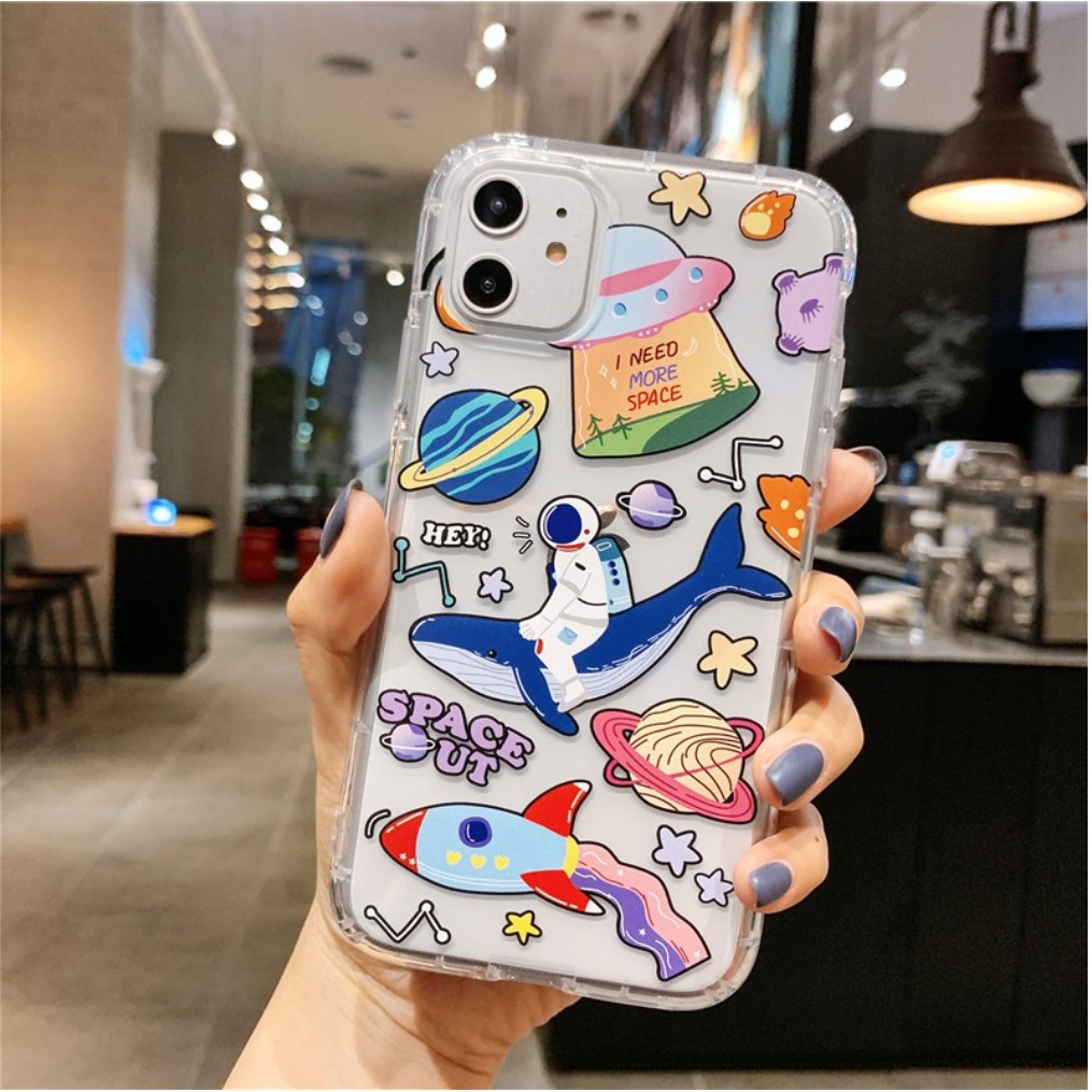 Space printing anticrack case realme c30 c33 redmi 10 4g a1 2022 pocophone m4 pro 4g c40 m5 f4 5g A2 c55 12c note 12