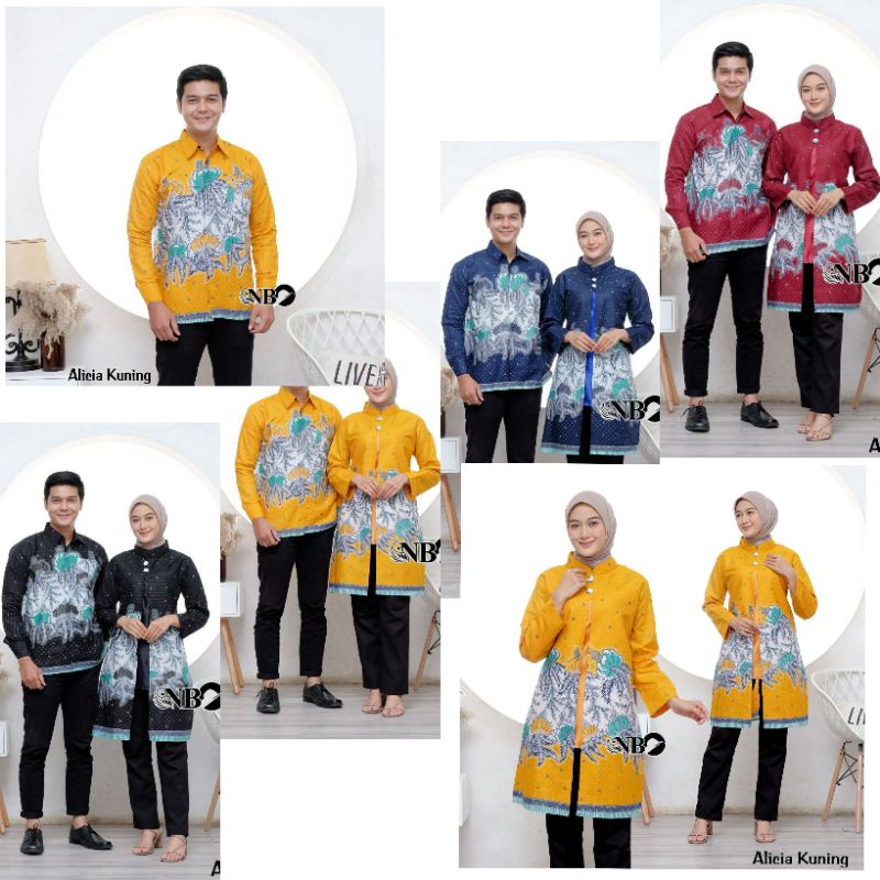 BATIK COUPLE KEMEJA TUNIK ATASAN BATIK WANITA PRIA SERAGAM KANTOR UKURAN M L XL XXL XXXL JUMBO