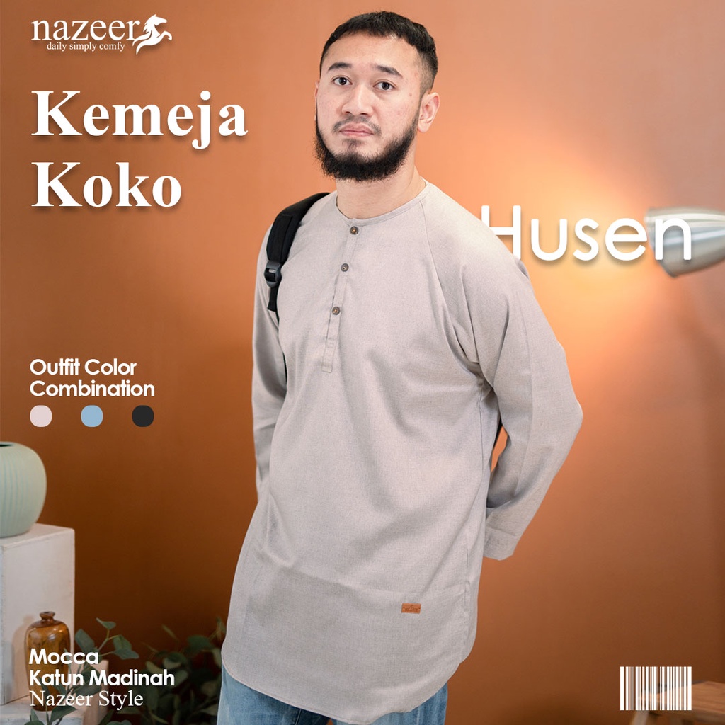 NAZEER Koko Pria Basic Simpel Elegan Lengan Panjang HUSEN