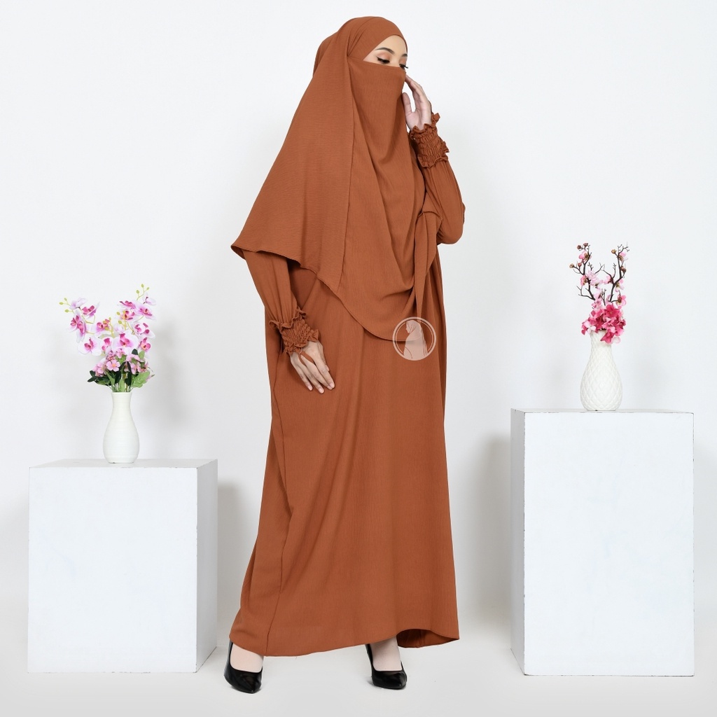Gamis Set Cadar Terlaris Yerim French Khimar Niqab Syari / Gamis Baju Umroh / Gamis Cadar dan HIjab
