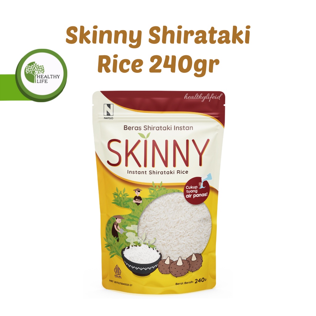 Skinny Shirataki Rice 240gr / Beras Shirataki / Beras Porang Skinny Konjac Cocok Untuk Diet