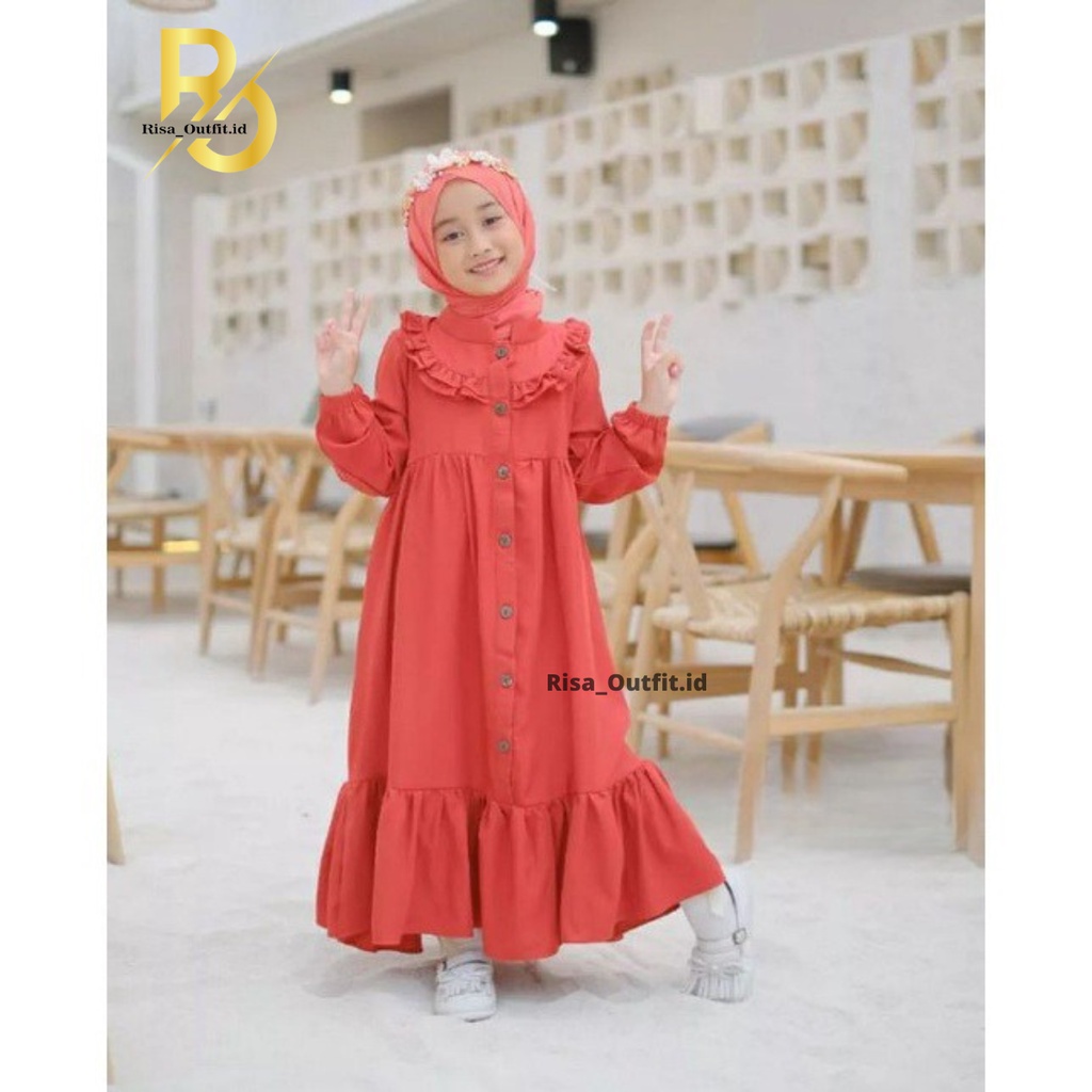 SYAKIRA KIDS Gamis Anak Perempuan Terbaru 2023 / Gamis Anak Crinkle Airflow / Dress Anak Perempuan 10 Tahun / Baju Muslim Couple