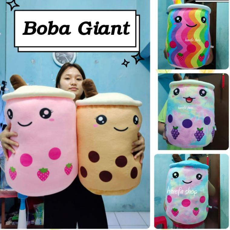 STOK TERBARU Boneka Boba Bubble Brown Sugar & Strawberry GIANT (Super Besar) boba jumbo galon