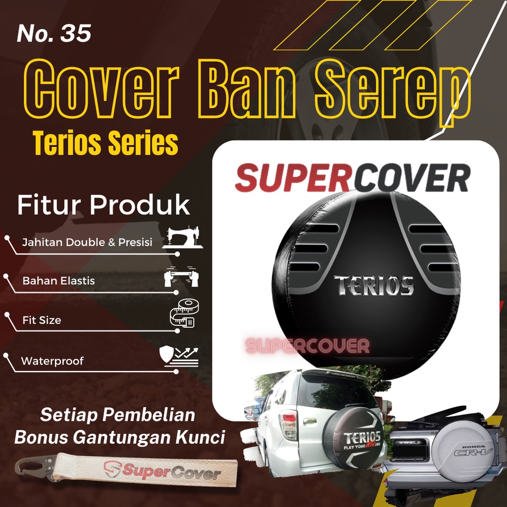 Sarung Ban Serep Daihatsu Terios Cover Ban Serep Kulit Sintetis Daihatsu Terios 35 Penutup Pelindung