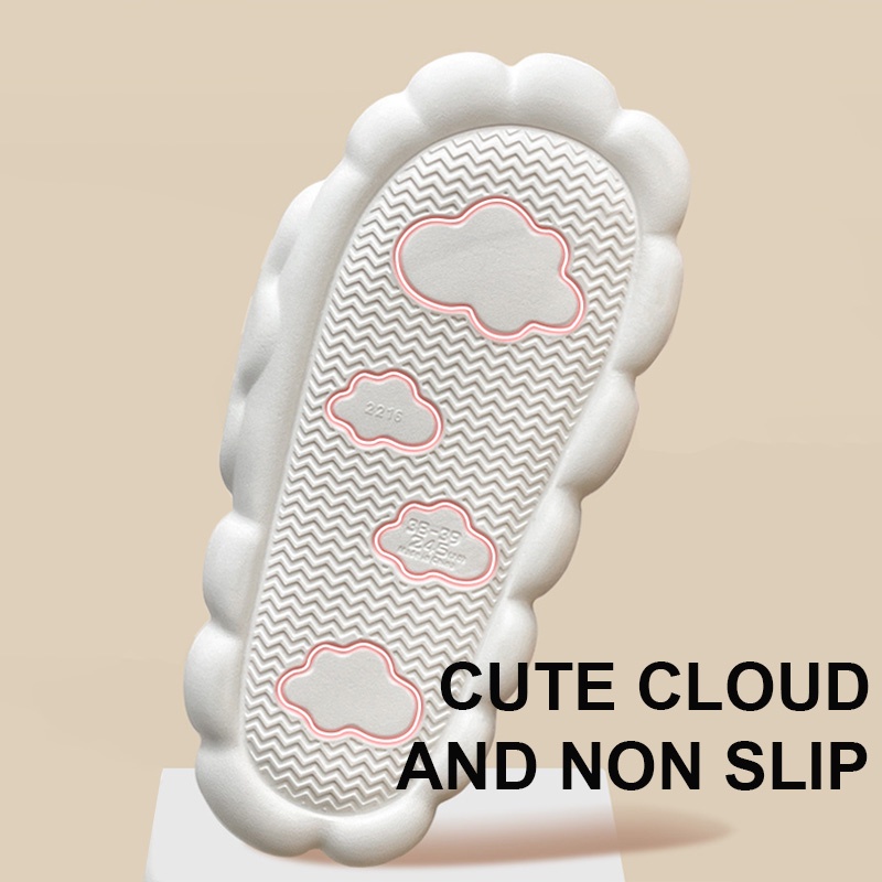 Sandal Selop Cute Cloud Sandal Wanita Sandal Rumah Jelly Import Sandal Pasangan Kamar Mandi Tebal Nyaman Empuk Nyaman Empuk Anti Slip Elastic Empuk EVA