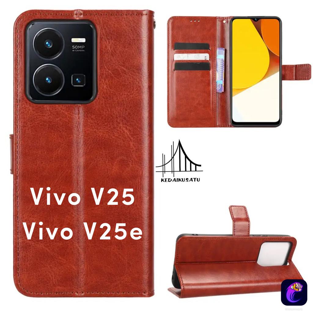 VIVO V25 , VIVO V25E Case Flip Cover Case Leather Wallet Sarung VIVO V25 , VIVO V25E