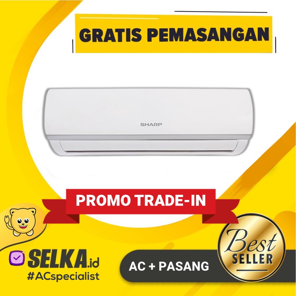 AC SHARP AH-A5ZCY + PASANG AC SPLIT 1/2 PK STANDARD - A5UCY