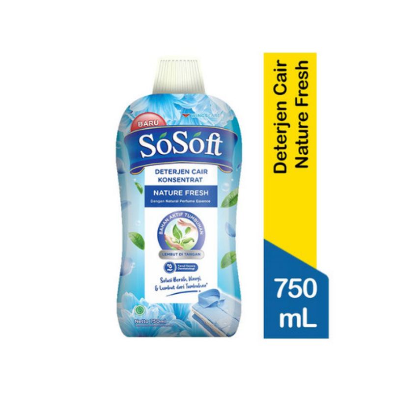GENTLE GEN DETERGEN CAIR 750 Ml/SOSOFT DETERGEN CAIR NATURE FRESH 750 Ml