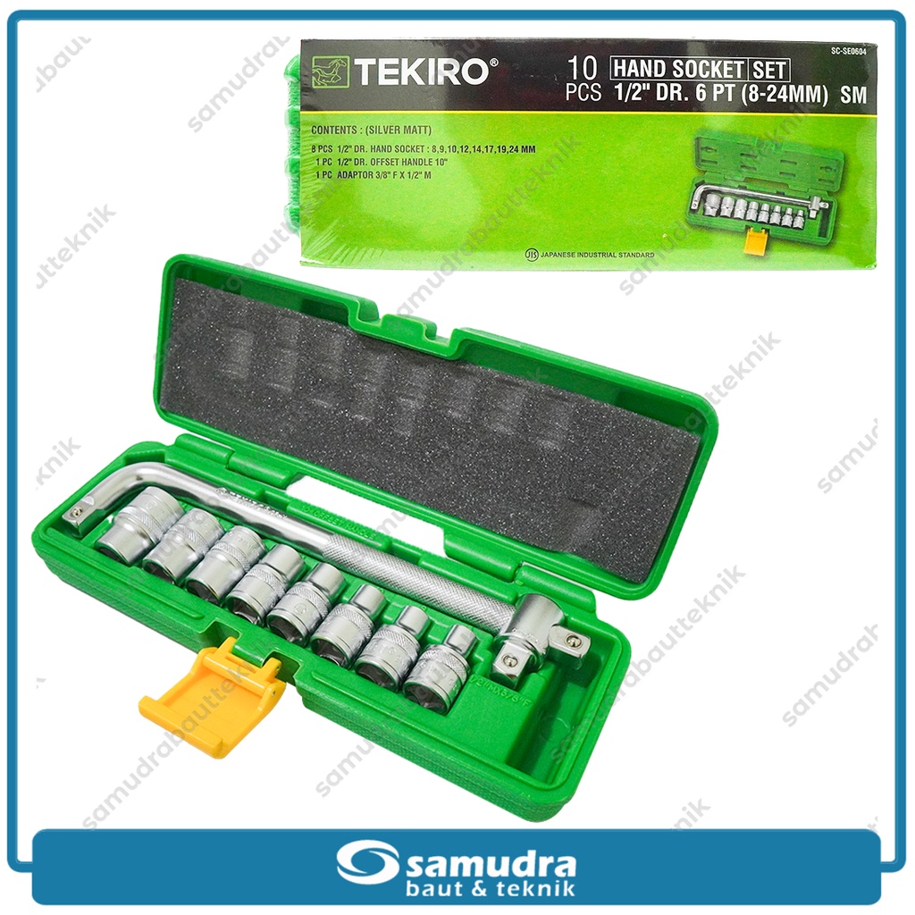 Kunci Sok Set 10 Pcs TEKIRO 1/2" Box Plastik