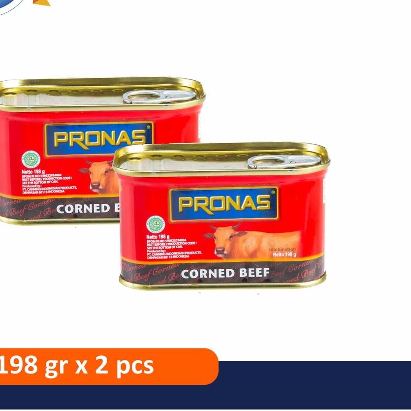

♚ Pronas Kornet Sapi Regular 198 g dalam kemasan Kaleng EOE bundling 2 pcs ☛