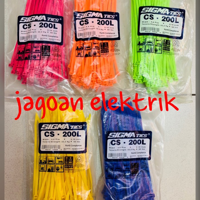 

Kabel Tis / Cable Ties Cs-200L Warna 20 Cm Sigma Original Star Seller