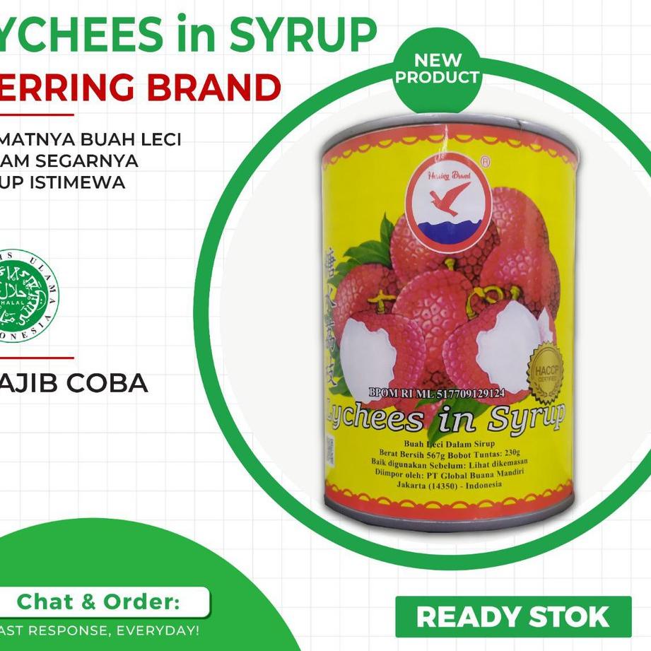 

Lagi Bagus Lychees In Syrup / Lychees Kaleng / Leci Kaleng - Herring Brand