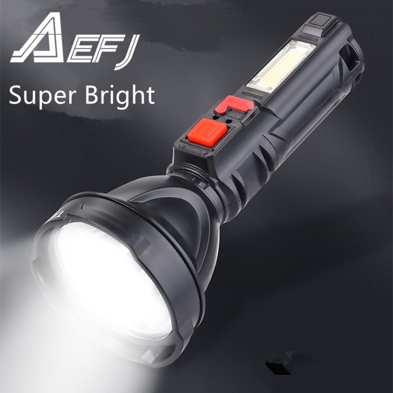 AEFJ Senter LED USB Rechargeable XPE + COB 800mAh - 830 - Black