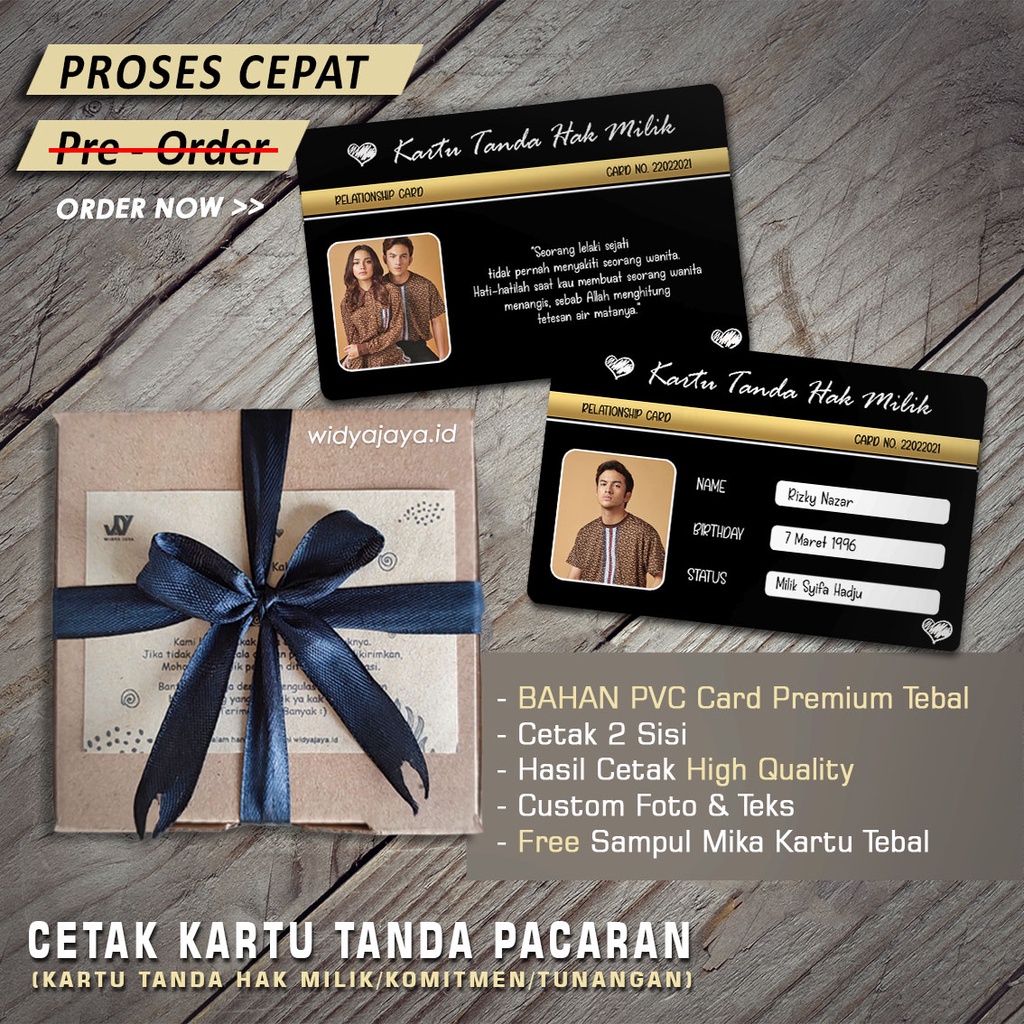 [1pcs] Kartu Tanda Pacaran Custom | Kartu Tanda Komitmen | Kartu Tanda Pacar | Relationship Card | I