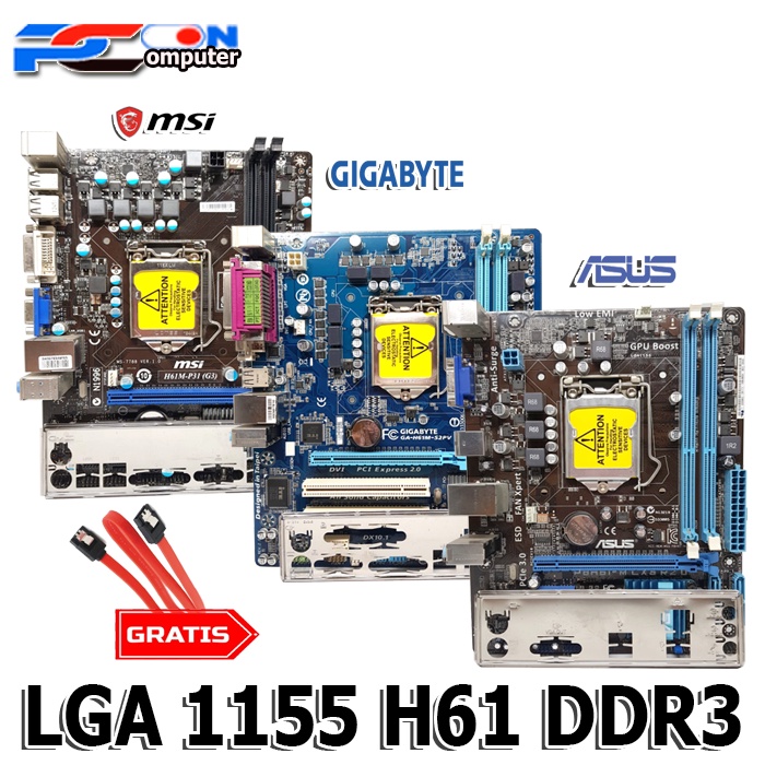Motherboard mobo mainboard Intel LGA 1155 H61 Onboard GIGABYTE