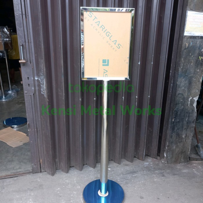 

Sign Stand Stainless Brosur Banner Poster Qr Sign Frame Display A3 Star Seller