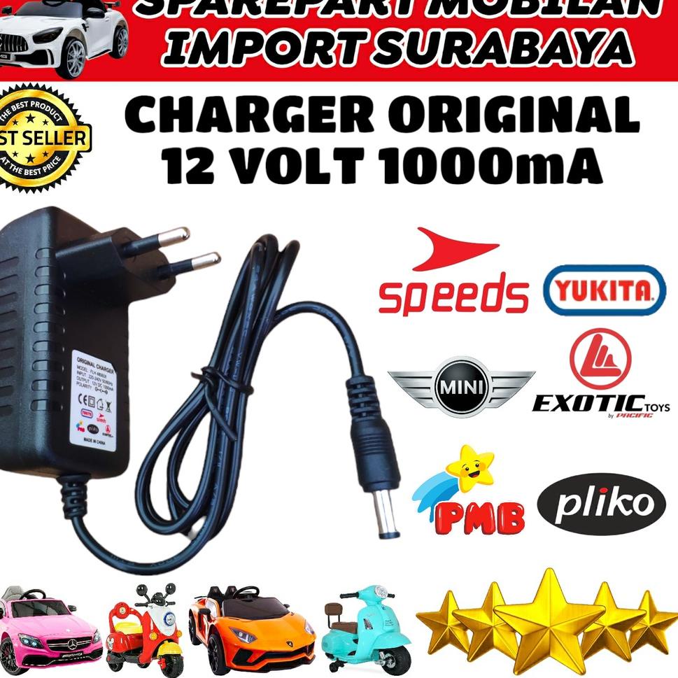 SALE TERBATAS ORINAL CHARGER PLIKO ADAPTOR MOBIL MAINAN AKI CHARGE MOBILAN ANAK MOTOR 6 VOLT AUTO CU