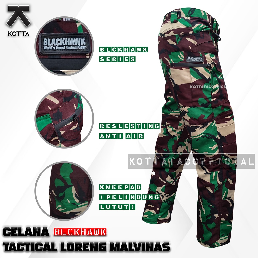 CELANA BLCKHAWK LORENG MALVINAS -  CELANA TACTICAL LORENG TNI - CELANA PDL LORENG MALVINAS - CELANA DISTRO LORENG