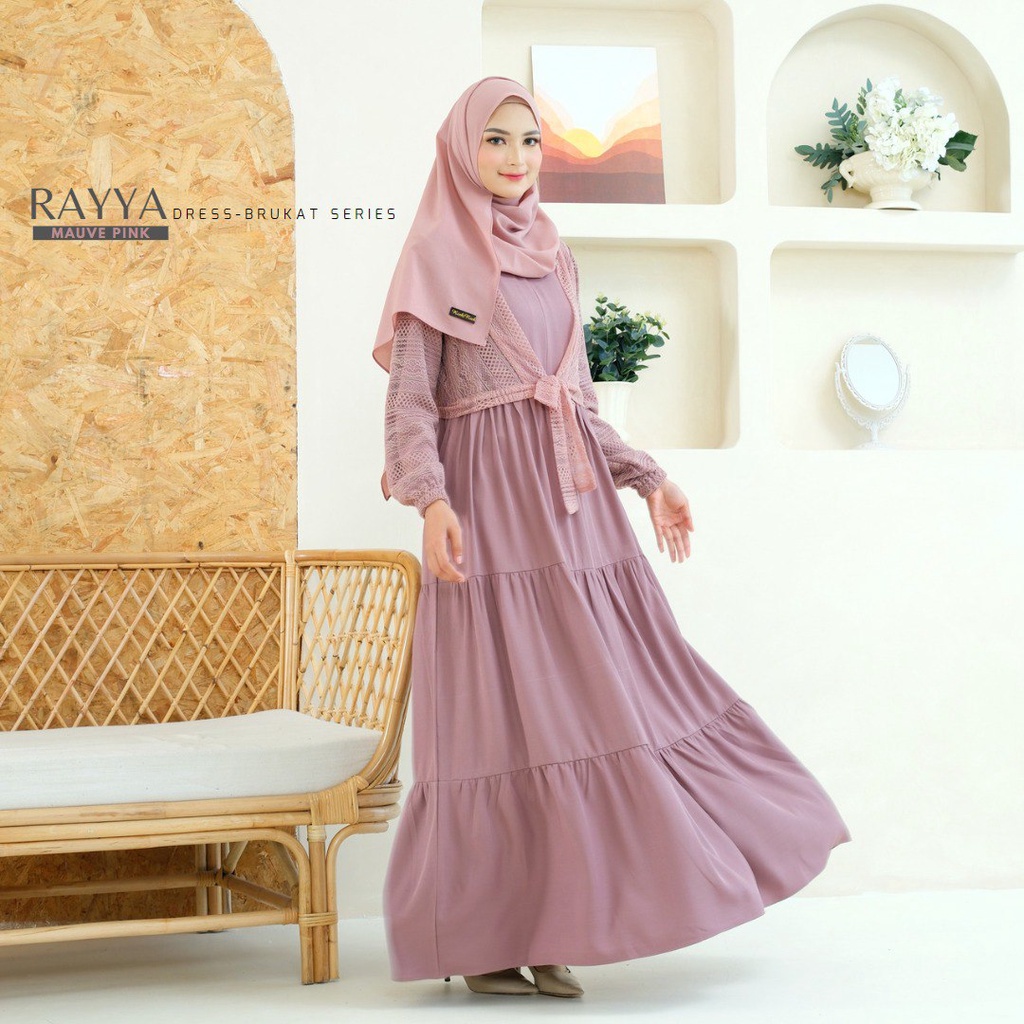 Rayya Brukat Gamis Busui Mewah Kekinian by Riskirich