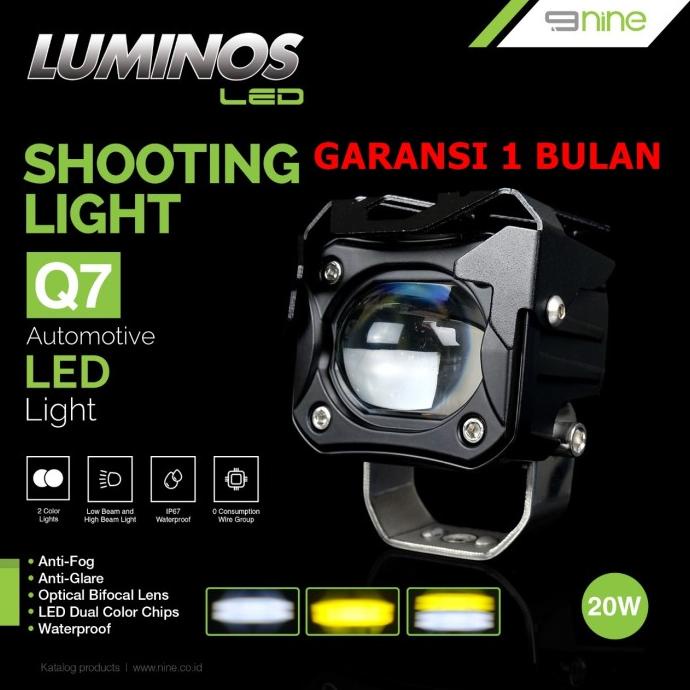 LAMPU LED TEMBAK SOROT LASER 2 WARNA  LUMINOS Q7
