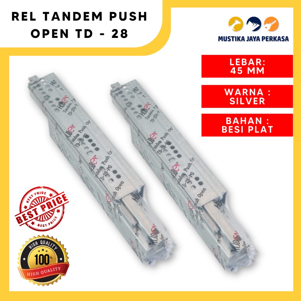 Rel Laci Tandem Huben 50 cm Rel Push Open Huben TD - 28 Bukan Taco