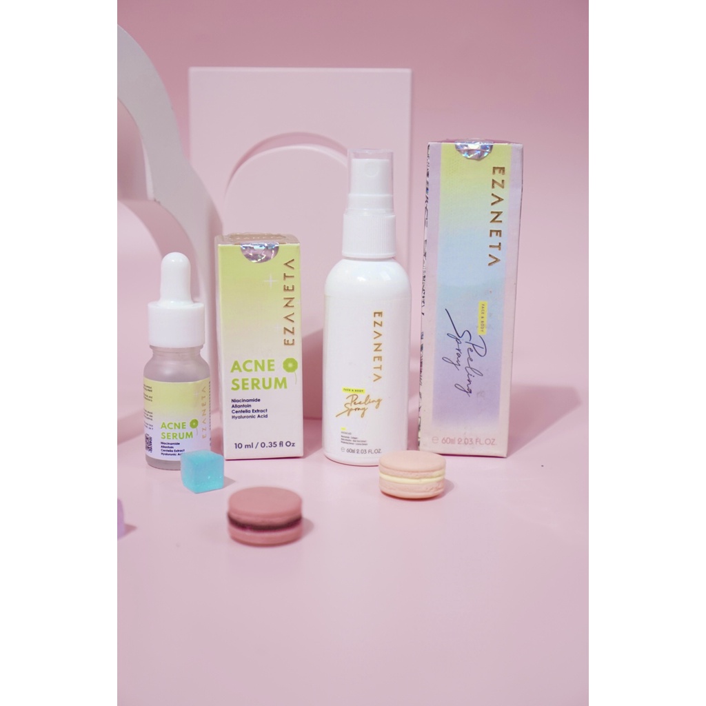 Pelling Spray dan Acne Serum Paket Penghilang Jerawat Ezaneta