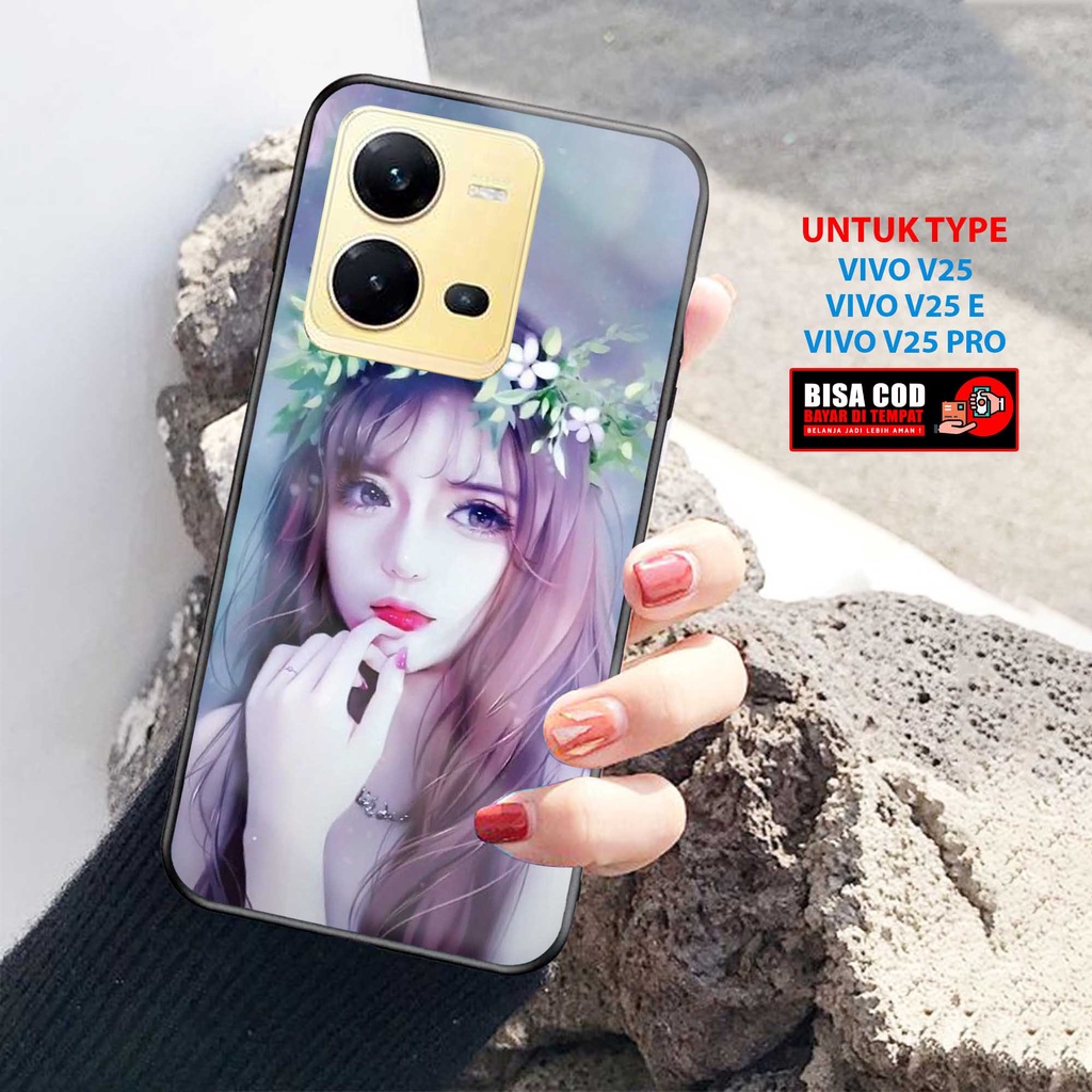 Case Vivo V25 V25E V25 Pro - Softcase Glass Kaca [ Girl Case ] VIVO V25 VIVO V25E Terbaru - Case Hp 
