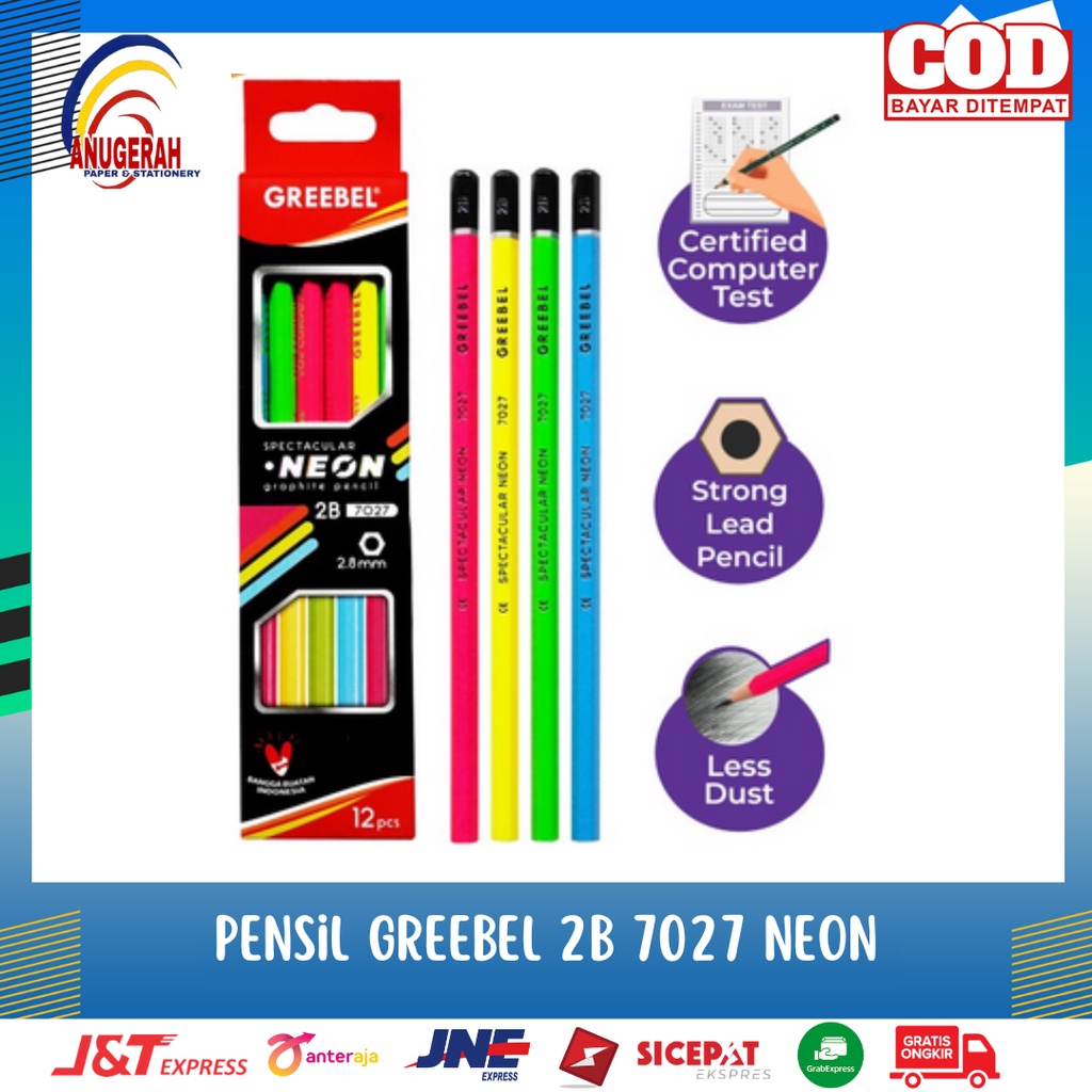 

Grafit Graphite PENCIL 2B 7027 NEON (LSN)/PENSIL GREEBEL 7027
