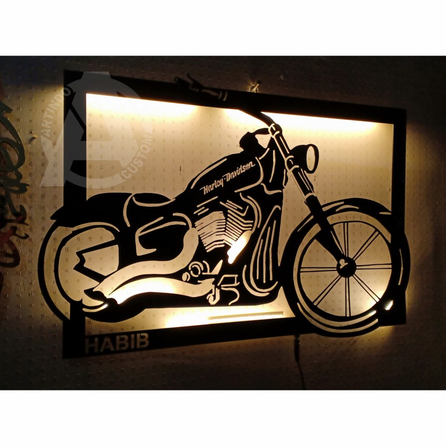 Hiasan dinding led custom dekorasi lukisan papan nama timbul