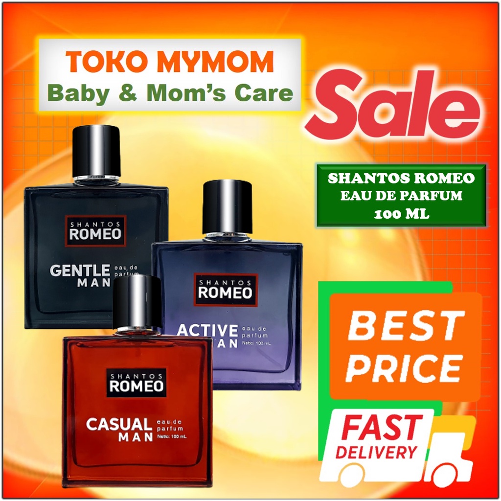 [BPOM] Shantos Romeo Fragrance Eau De Parfume 100ml / Active Man / Casual Man / Gentle Men / EDP Parfum Pria / MYMOM